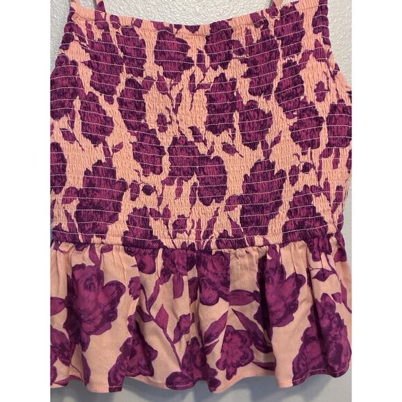 Jen's Pirate Booty Top M Boho Smocked Cami Peplum Floral Gypsy Festival Designer - Picture 10 of 14